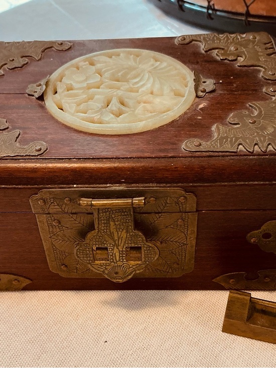 Other - Ornate Chinese Box-Accented Wooden Decorative Box - Ivory inlay